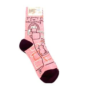 Blue Q | “go away I’m introverting” socks